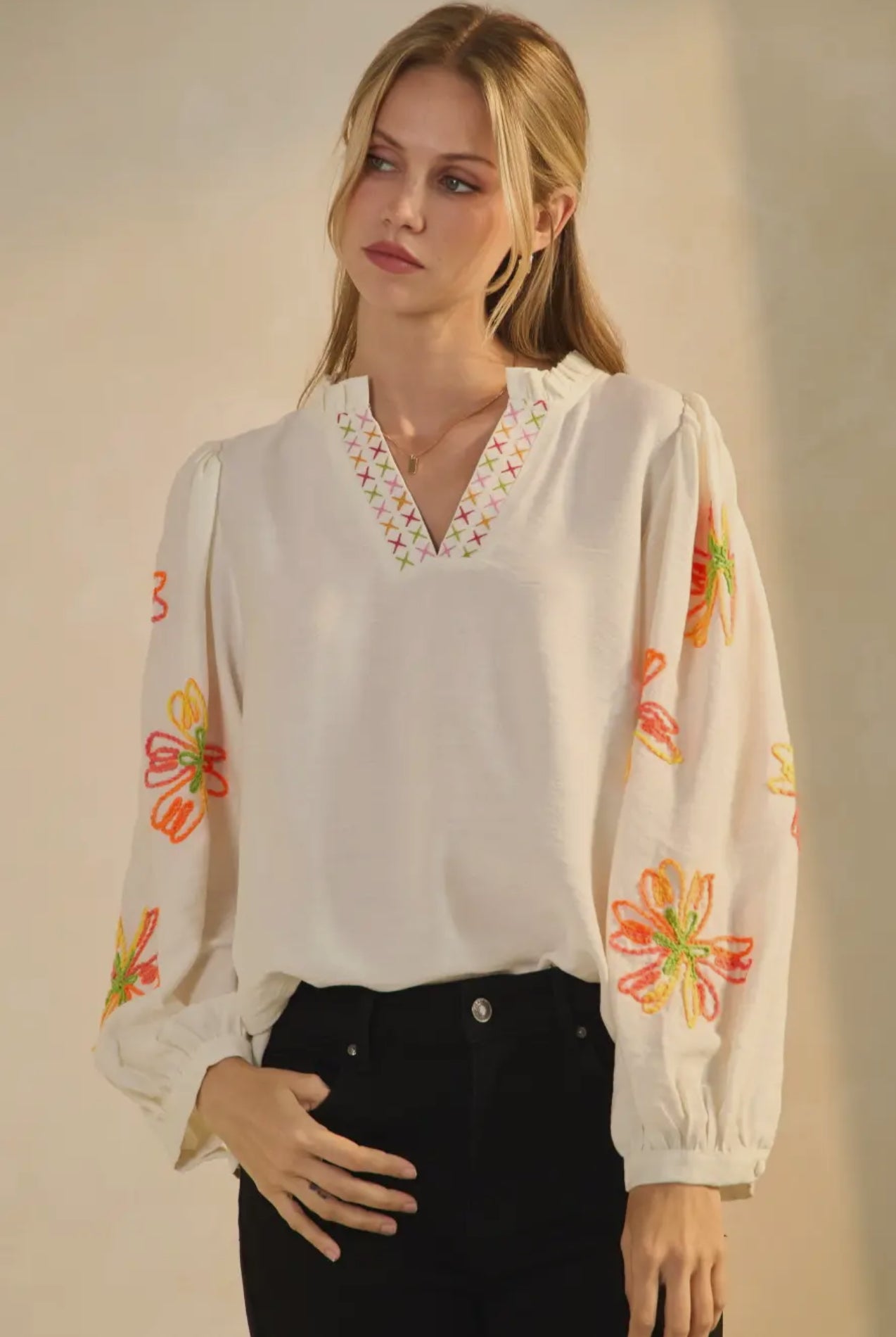 Vibrant Embroidered Top