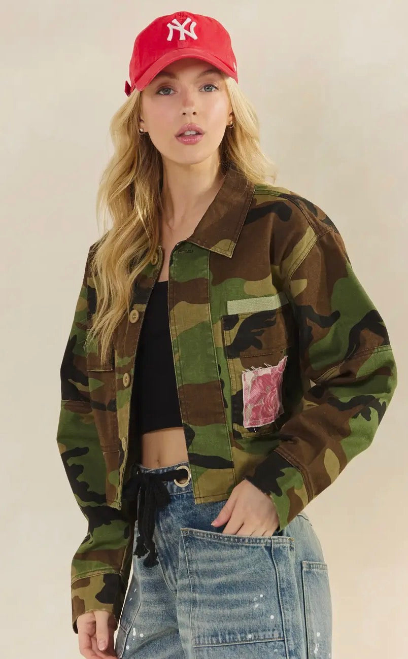 Free Spirit Camo Denim Jacket