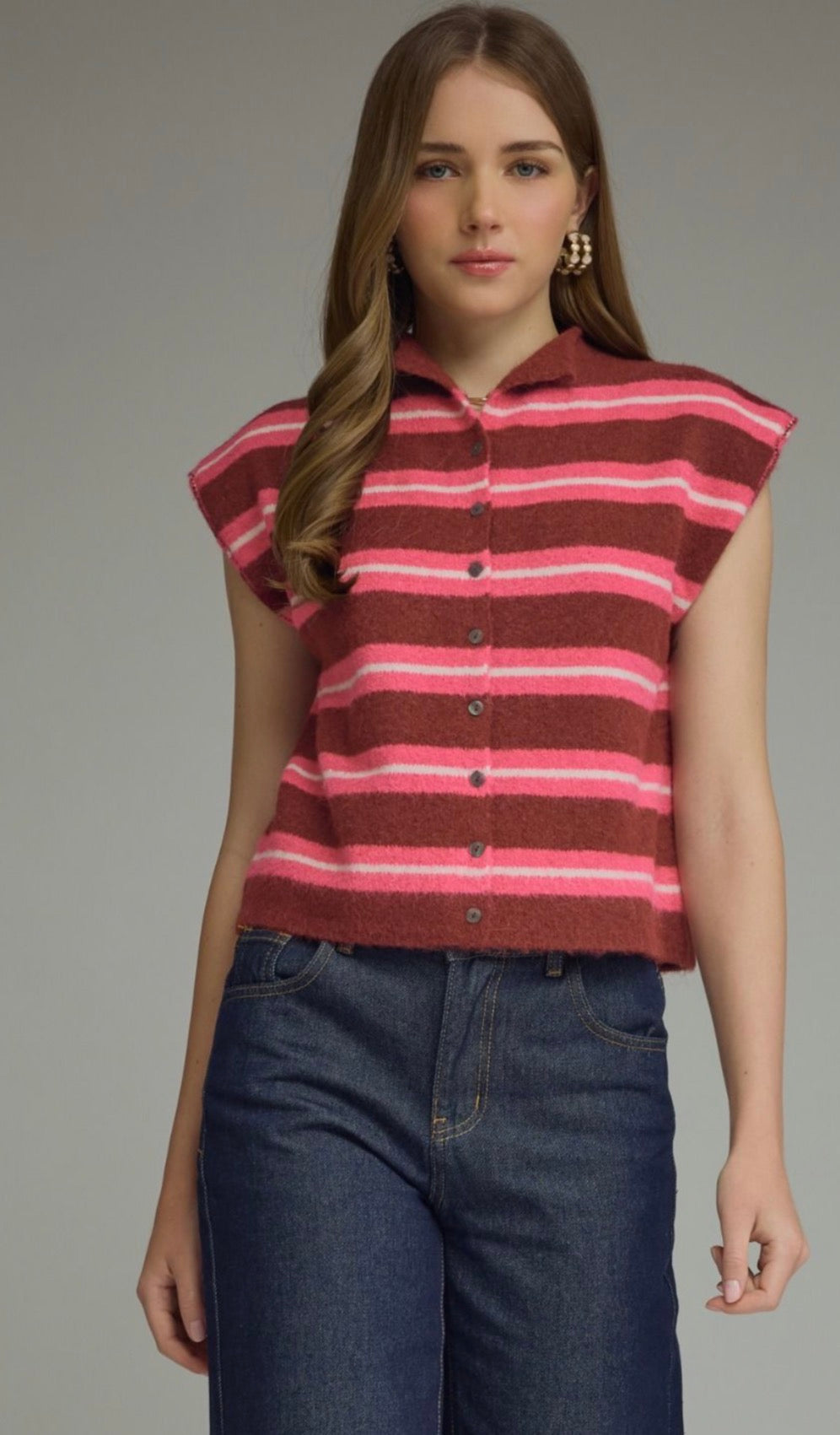 The Berry Pop Stripe Sweater Top