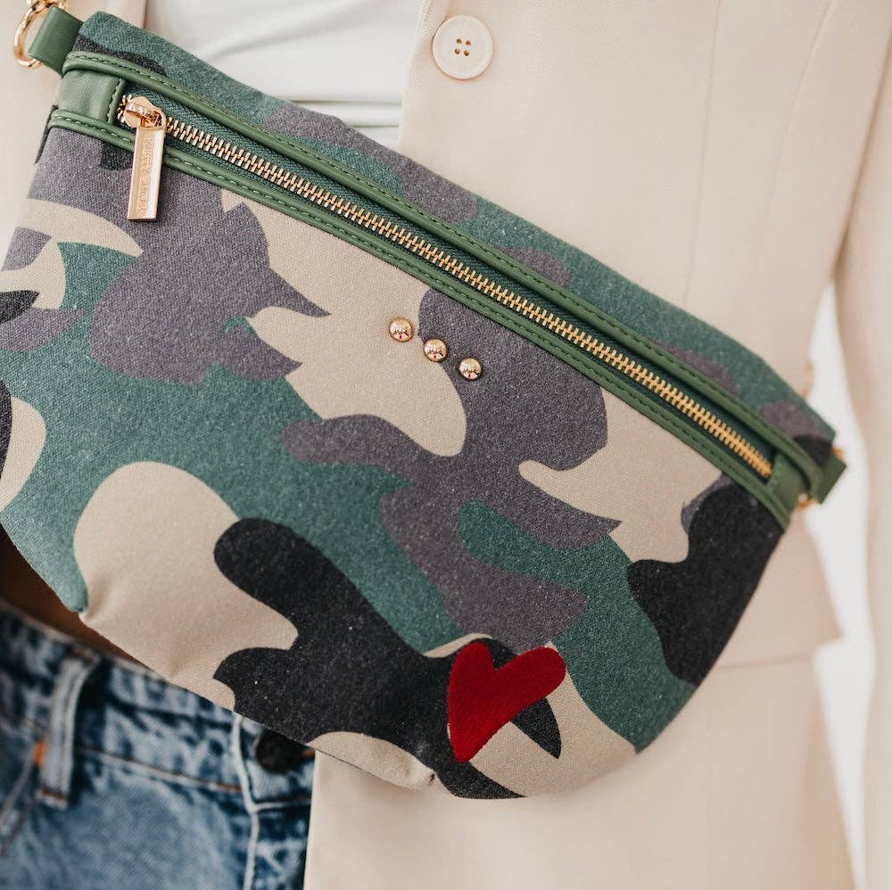 Colby Canvas Printed Bum Bag: Camo