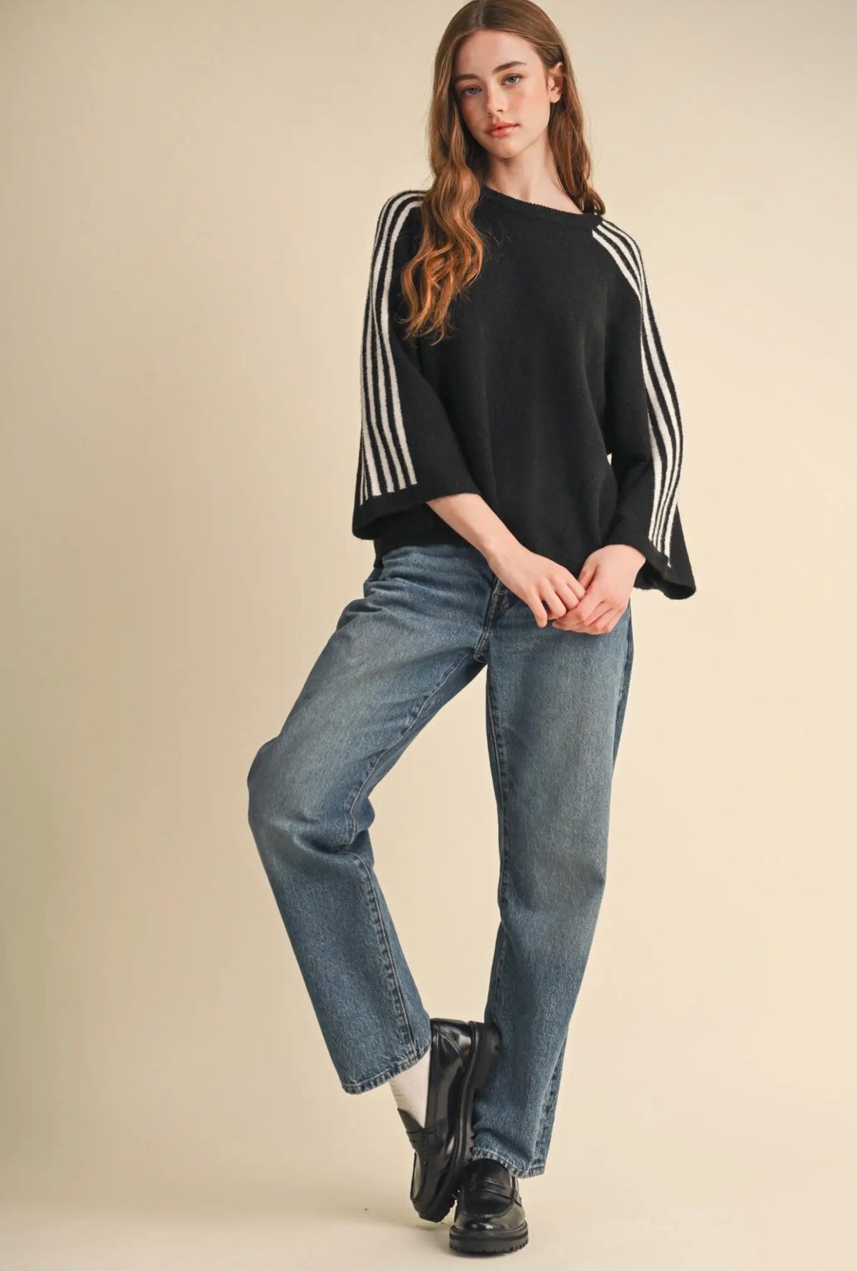 Classic Striped Sleeve Sweater