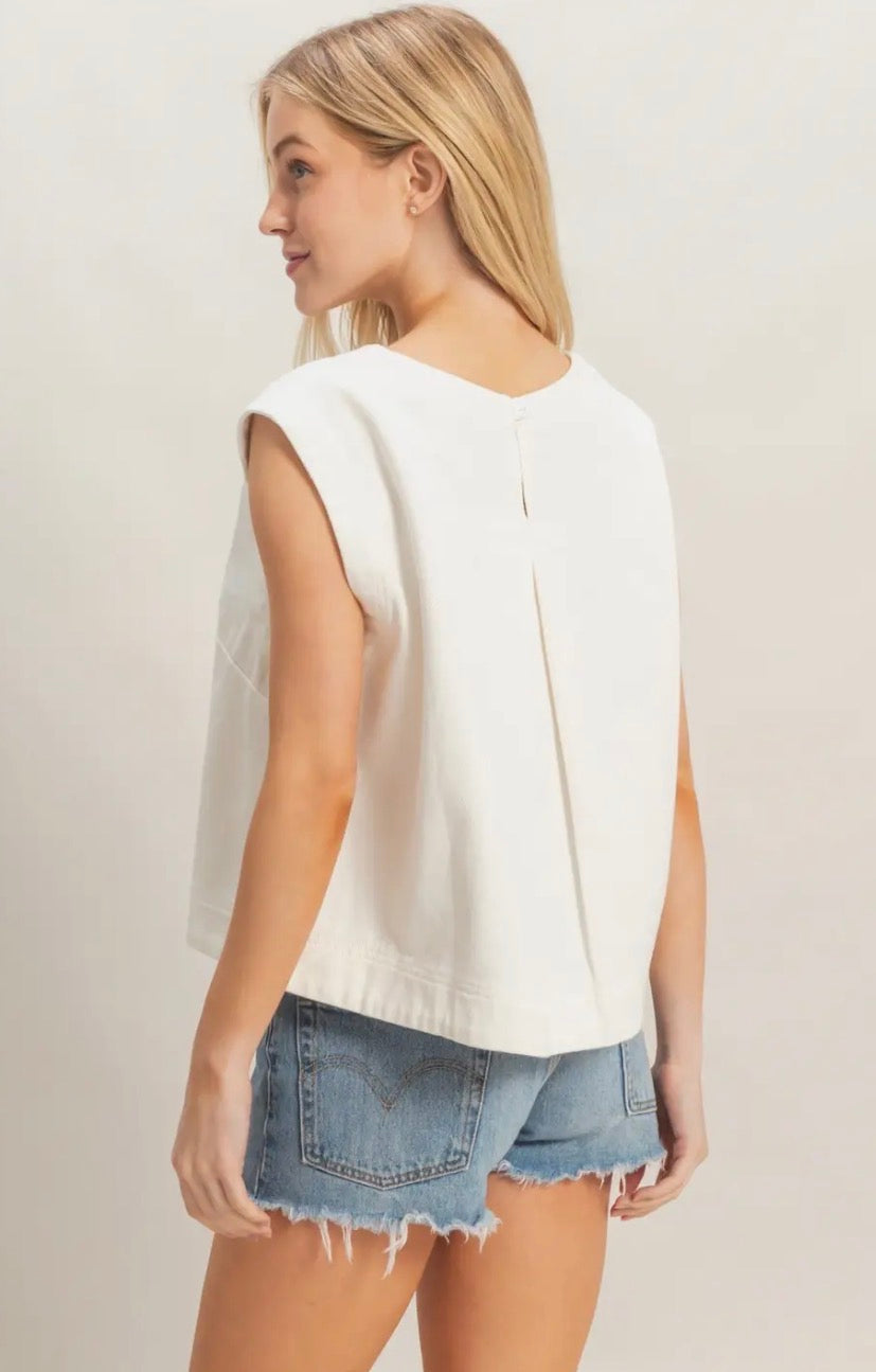 Best Selling White Denim Top