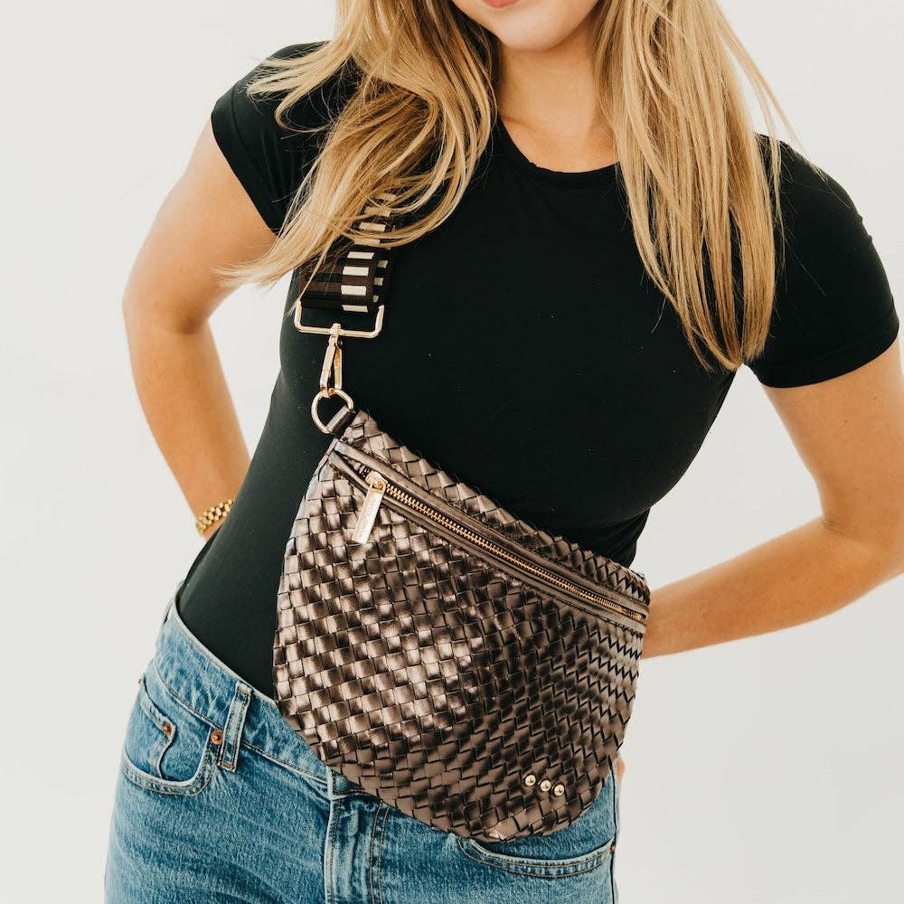 Westlyn Woven Bum Bag - TOP SELLER: Metallic Gunmetal