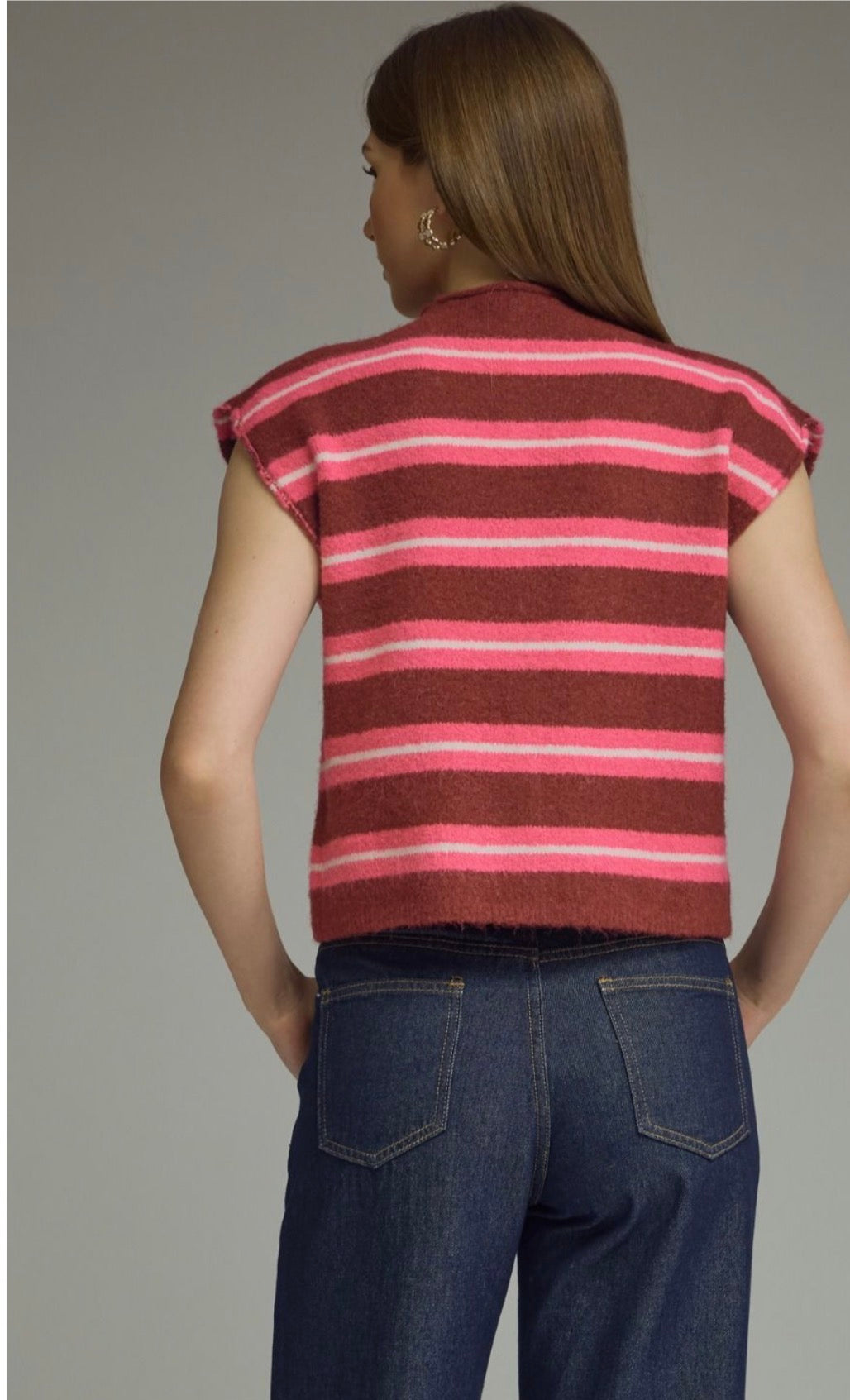 The Berry Pop Stripe Sweater Top