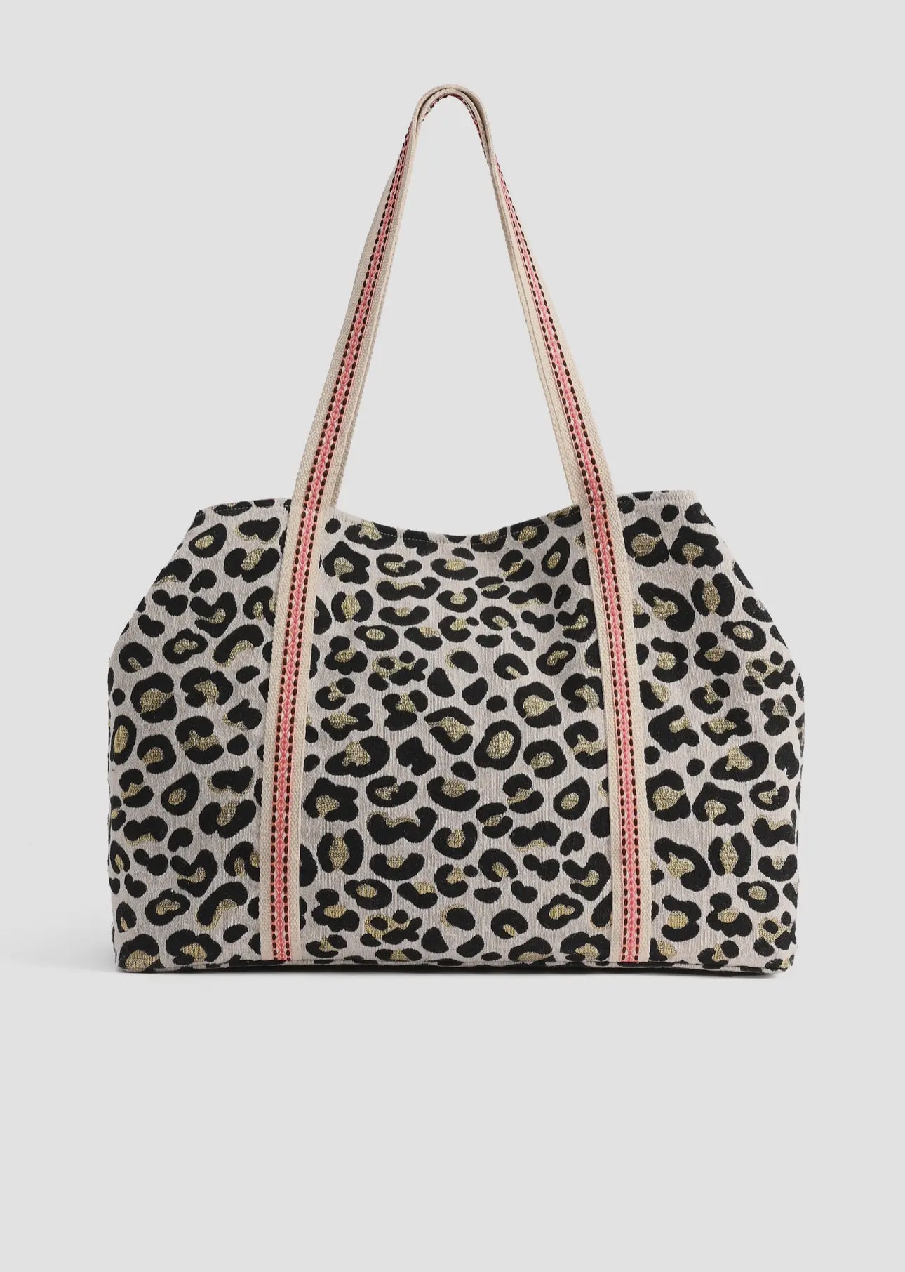 Beaded Leopard Tote Bag