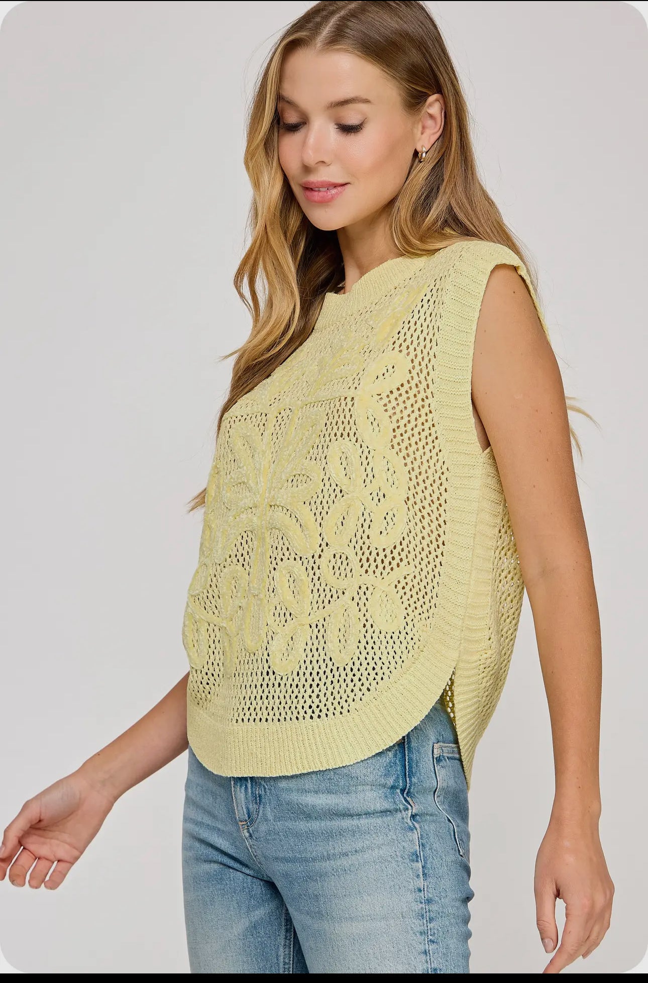 Crochet Yellow Vest Top