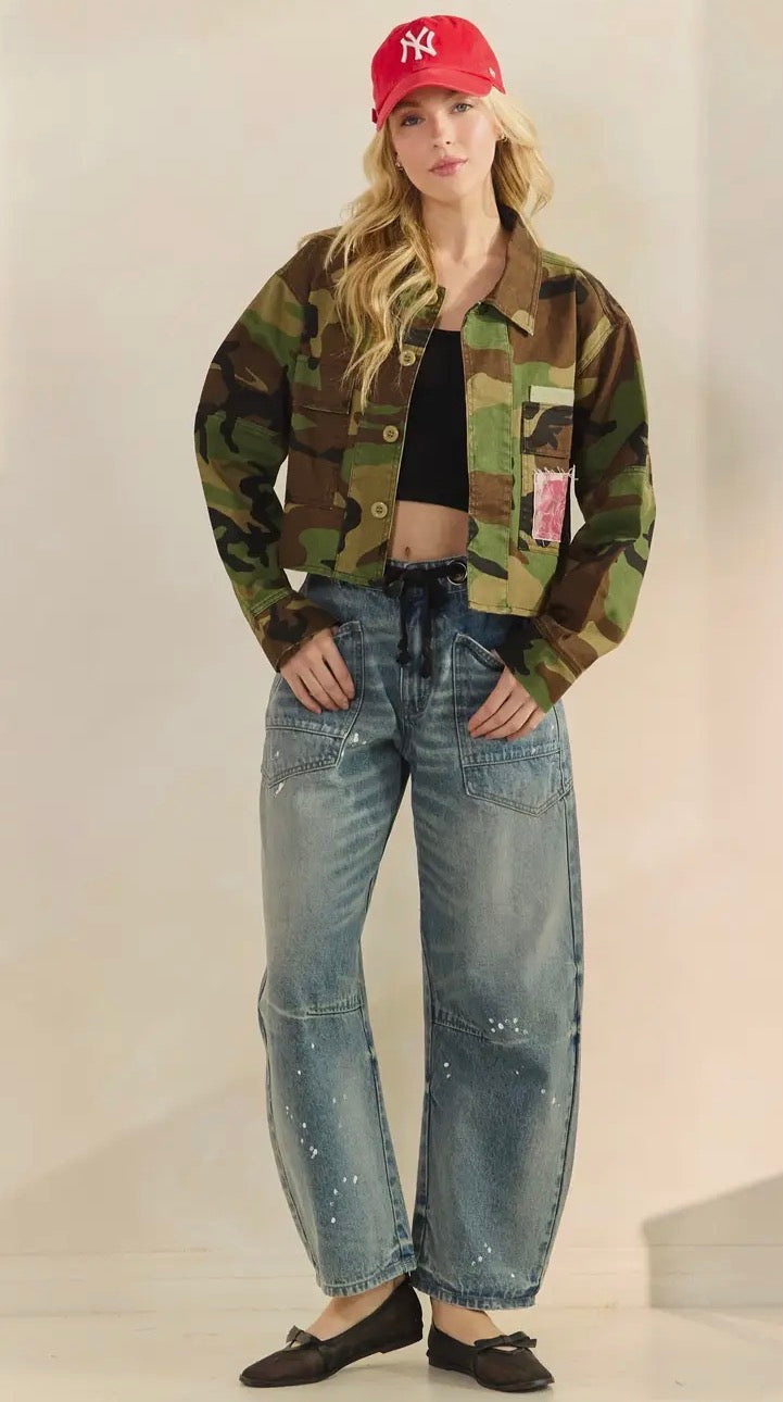 Free Spirit Camo Denim Jacket