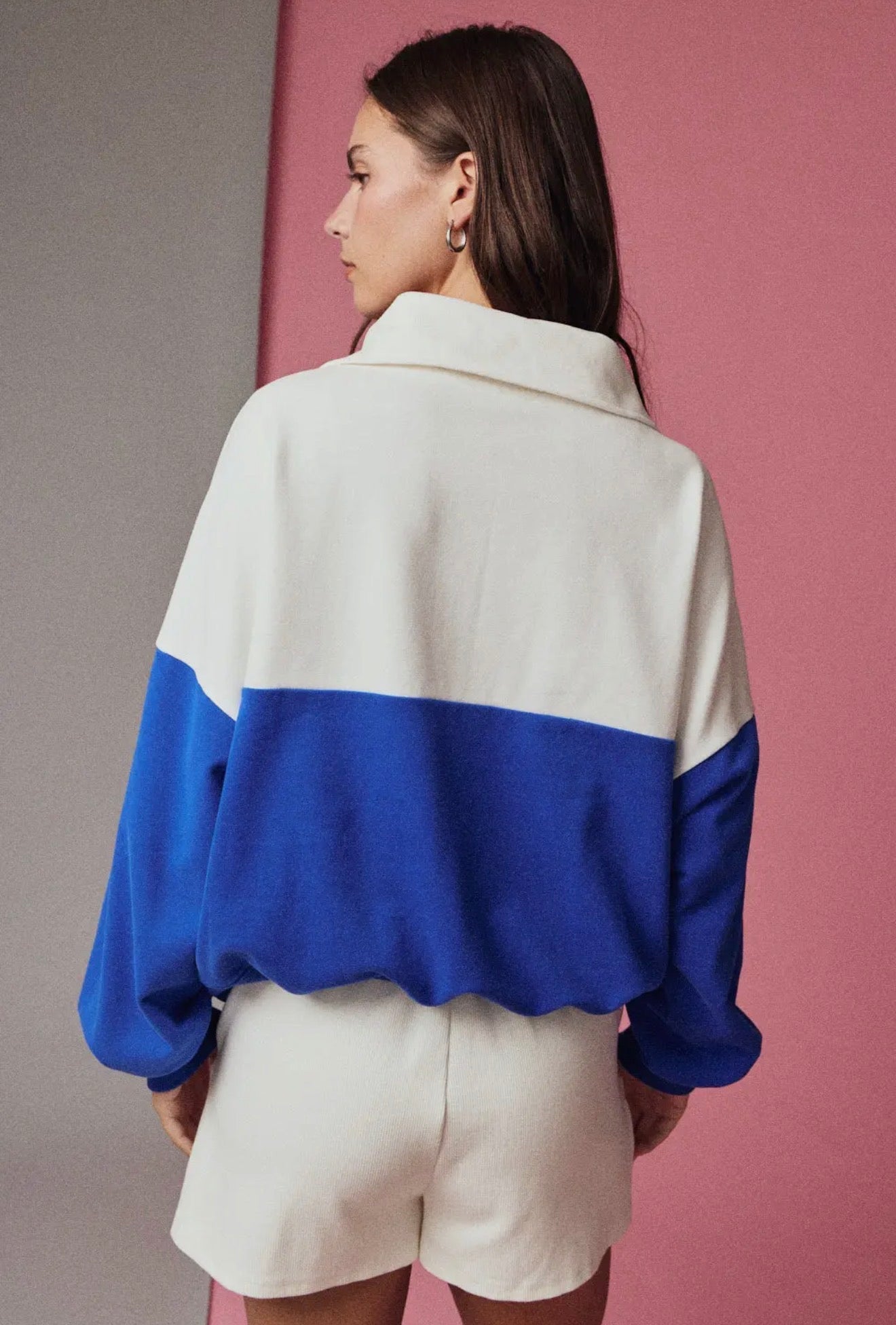 Color-block Half-Zip Pullover