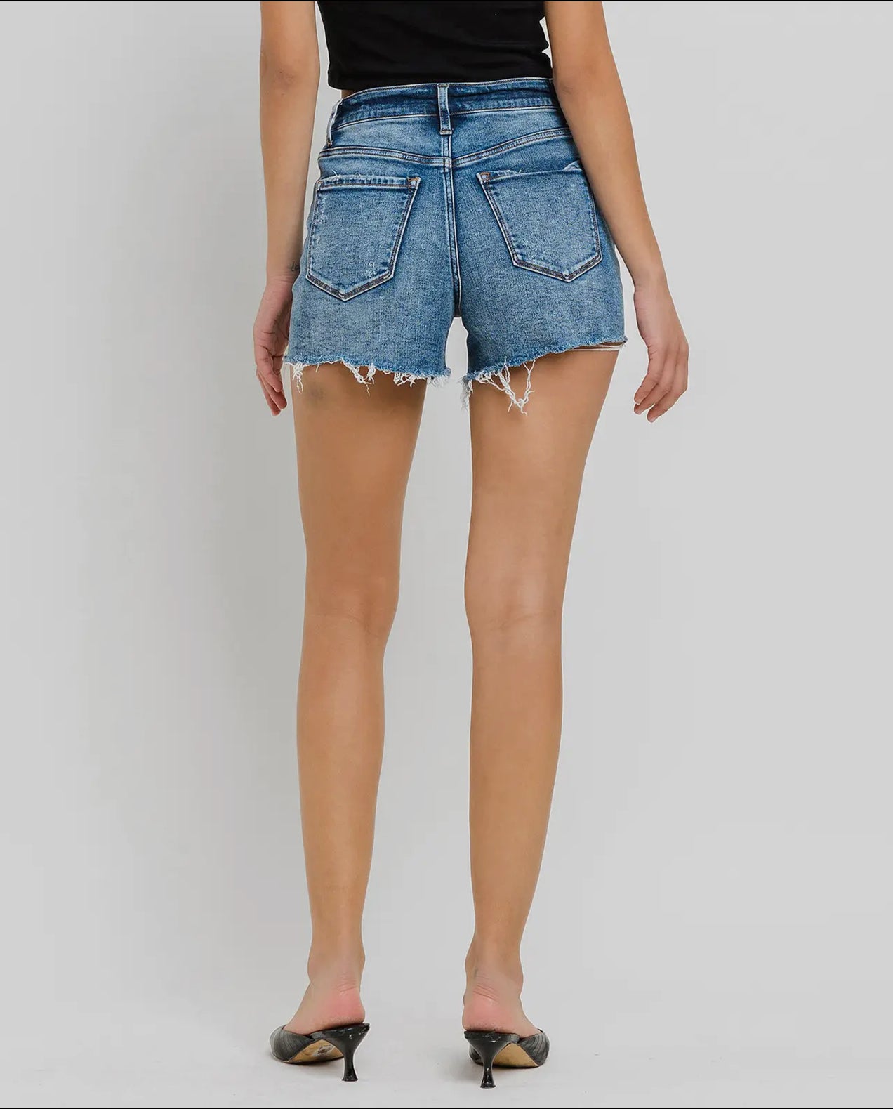 High Rise Denim Shorts