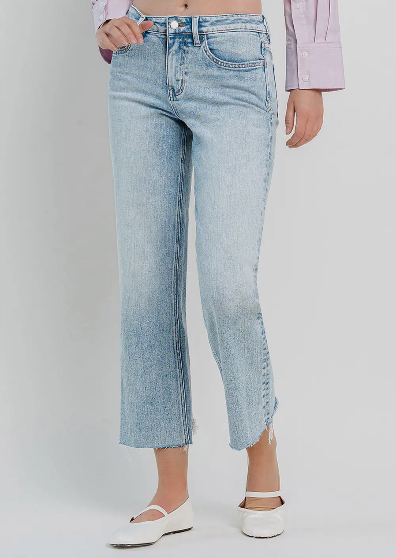 High Rise Raw Hem Dad Jeans