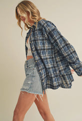 Laura Plaid Washed Flannel Shirt