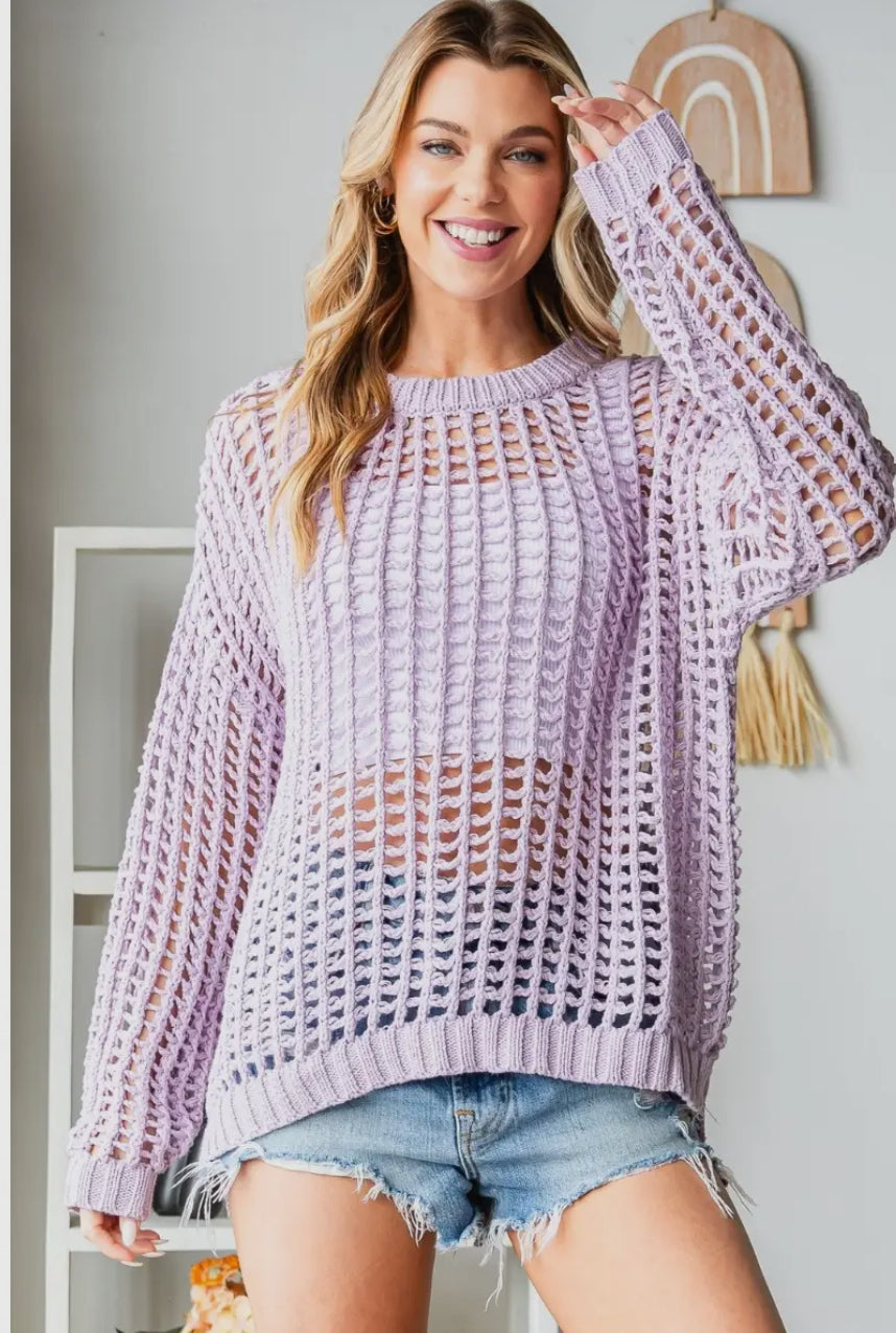 Lavender Dreams Crochet Sweater