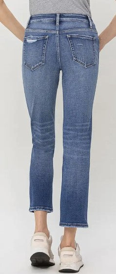 Mid Rise Straight Leg Jean