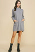 Mock Neck Front Pocket Sweater Dress