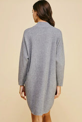 Mock Neck Front Pocket Sweater Dress