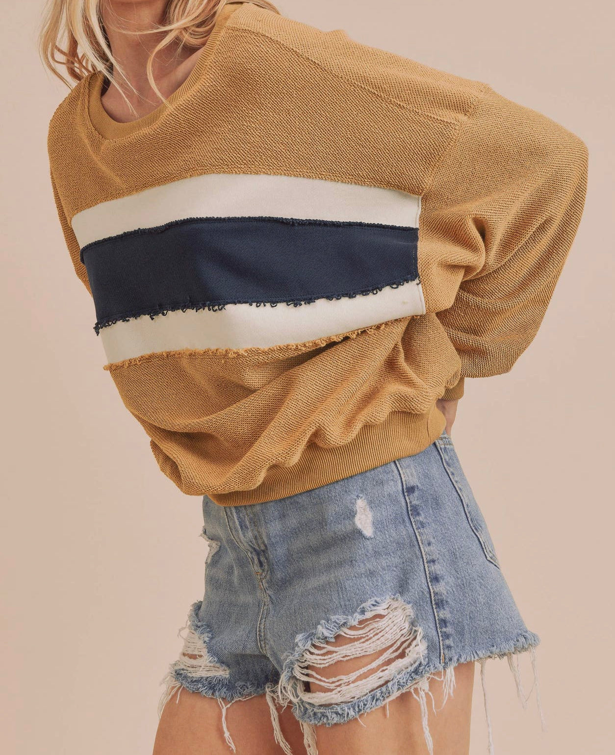 Mustard Winnie Striped Pullover Sweater