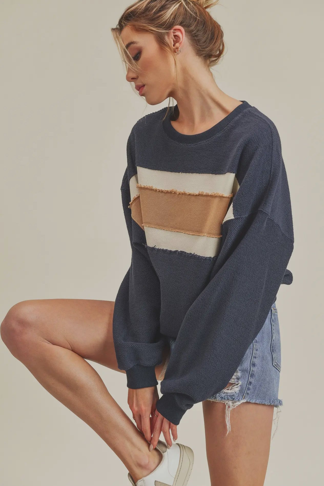 Navy Winnie Striped Pullover Sweater