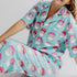 PINK SANTA HATS BLUE MATCHING LOUNGEWEAR SET