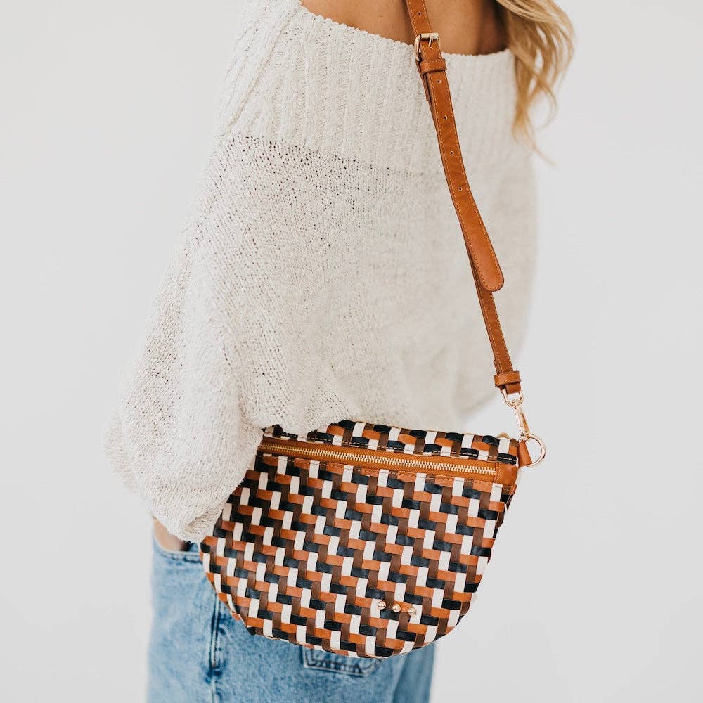 Diagonal Woven Westlyn Bum Bag - NEW!!!: Multi Browns