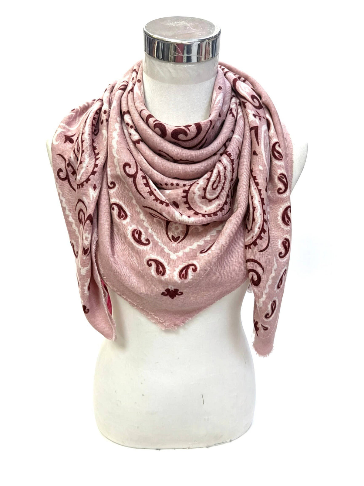Large Square Bandana Scarf – Pink
