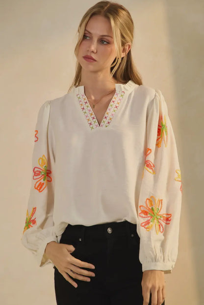Vibrant Embroidered Top
