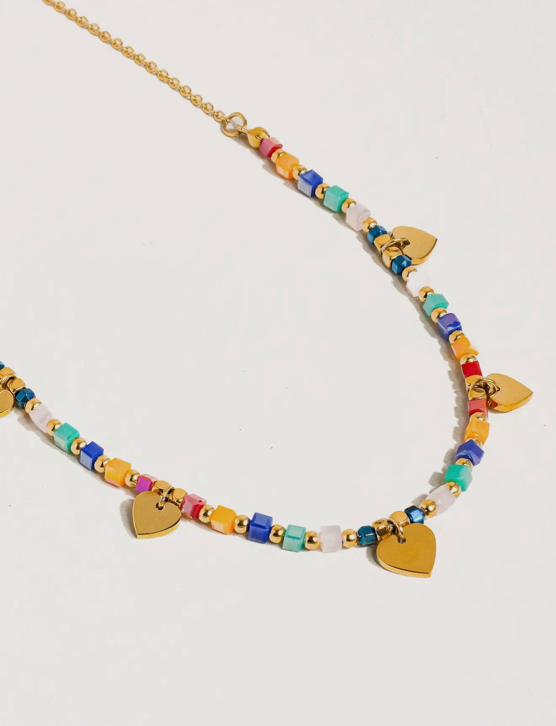 ARCHIE 18K GOLD NON-TARNISH BEADED HEART NECKLACE