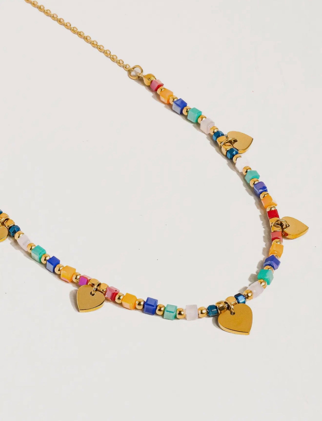 ARCHIE 18K GOLD NON-TARNISH BEADED HEART NECKLACE
