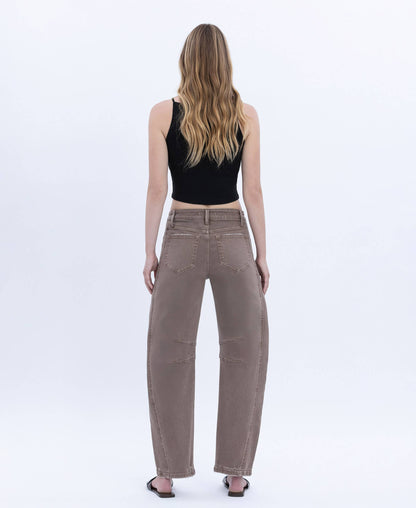 HIGH RISE CROP BARREL JEANS