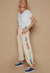 RAINBOW CREAM CROCHET JOGGER PANT