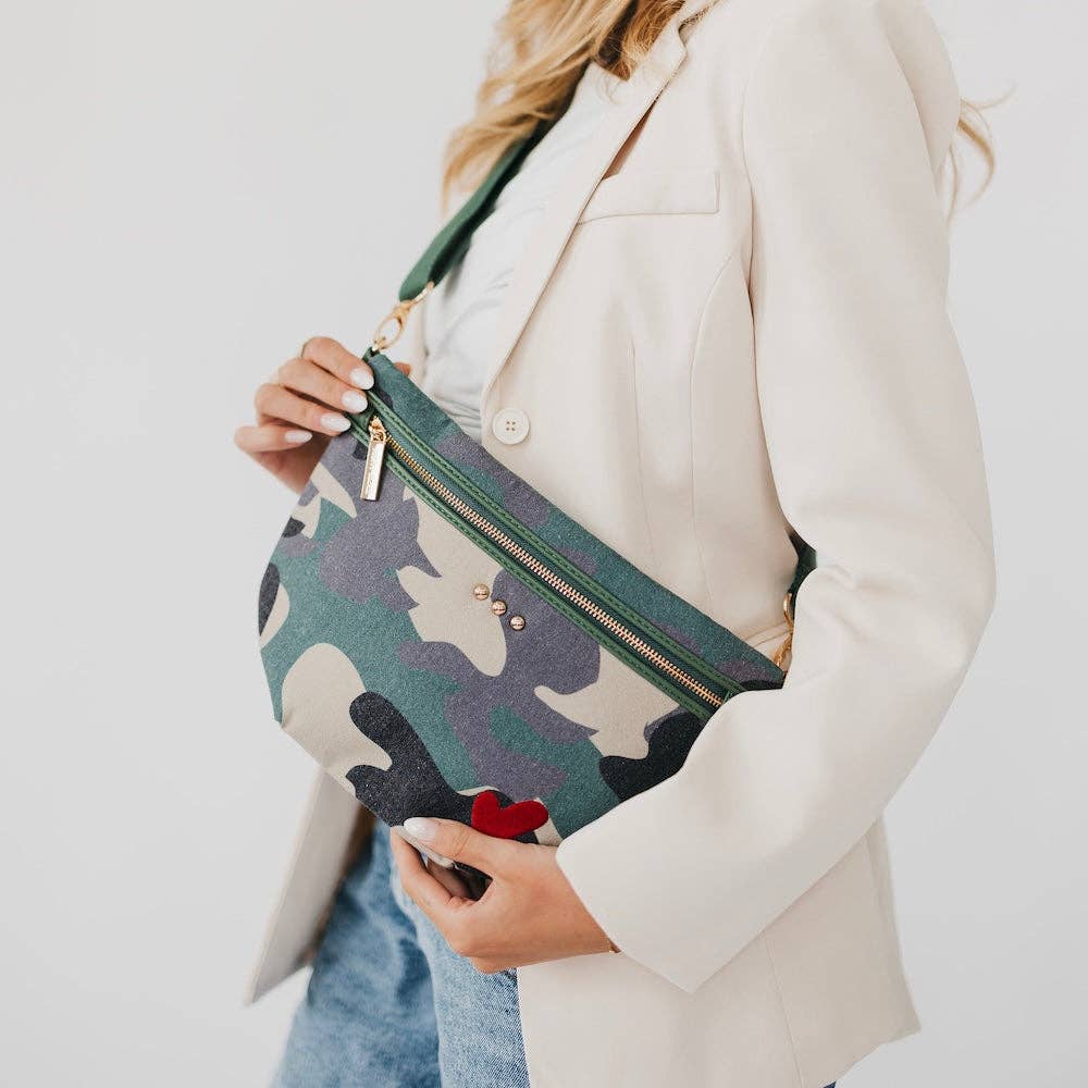 Colby Canvas Printed Bum Bag: Camo