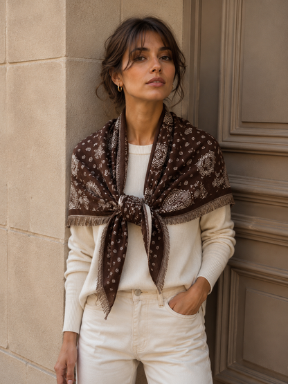 Café Paisley 2-in-1 Triangle Scarf