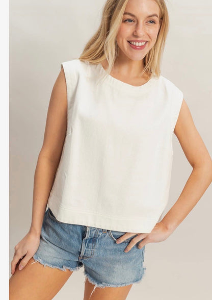 Best Selling White Denim Top