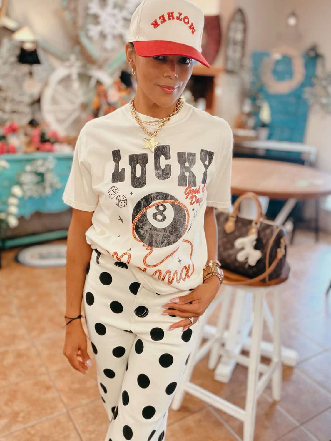 Lucky Mama Graphic Tee Top