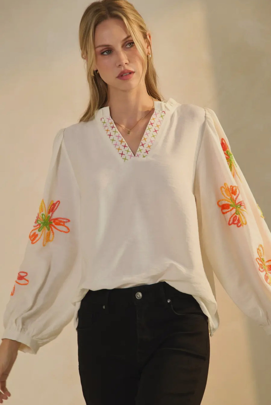 Vibrant Embroidered Top