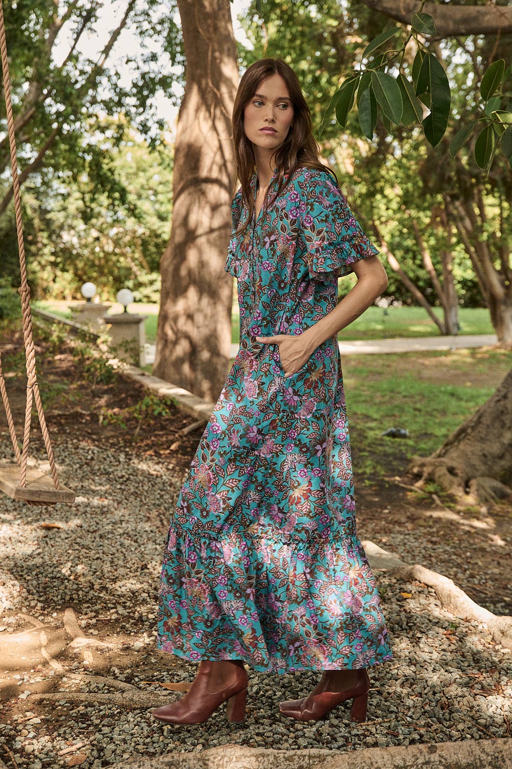 Alna Button Up Midi Dress