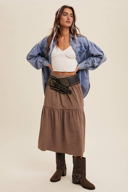 Heart Detail Oversized Denim Shirt