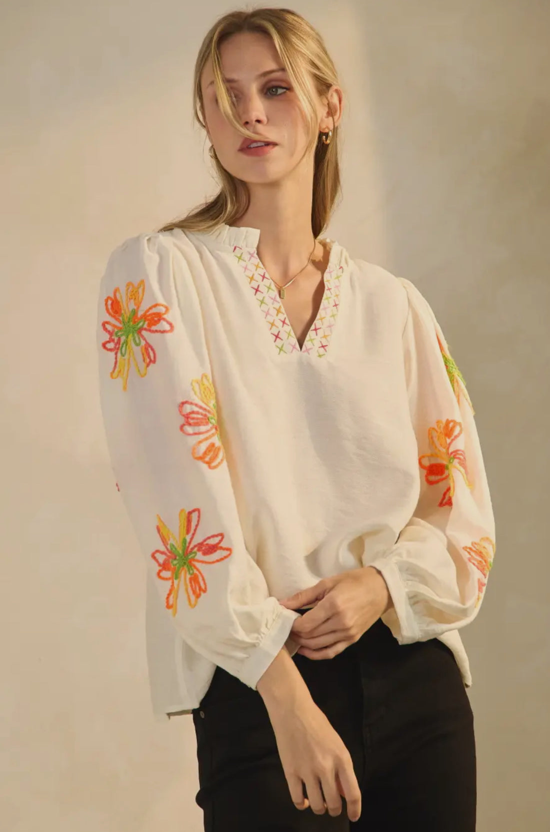 Vibrant Embroidered Top