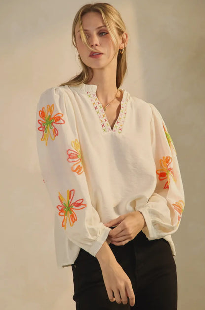 Vibrant Embroidered Top