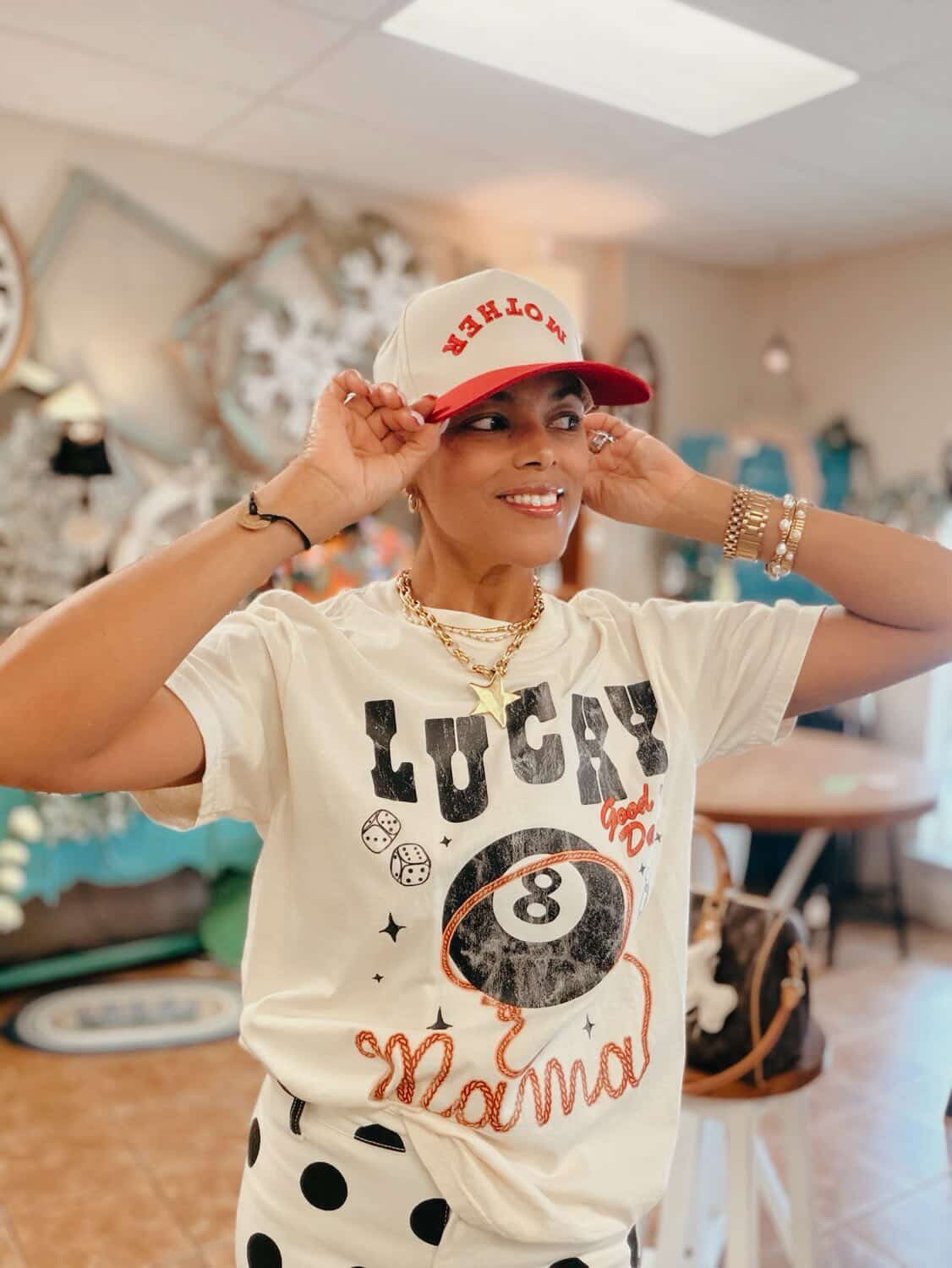 Lucky Mama Graphic Tee Top