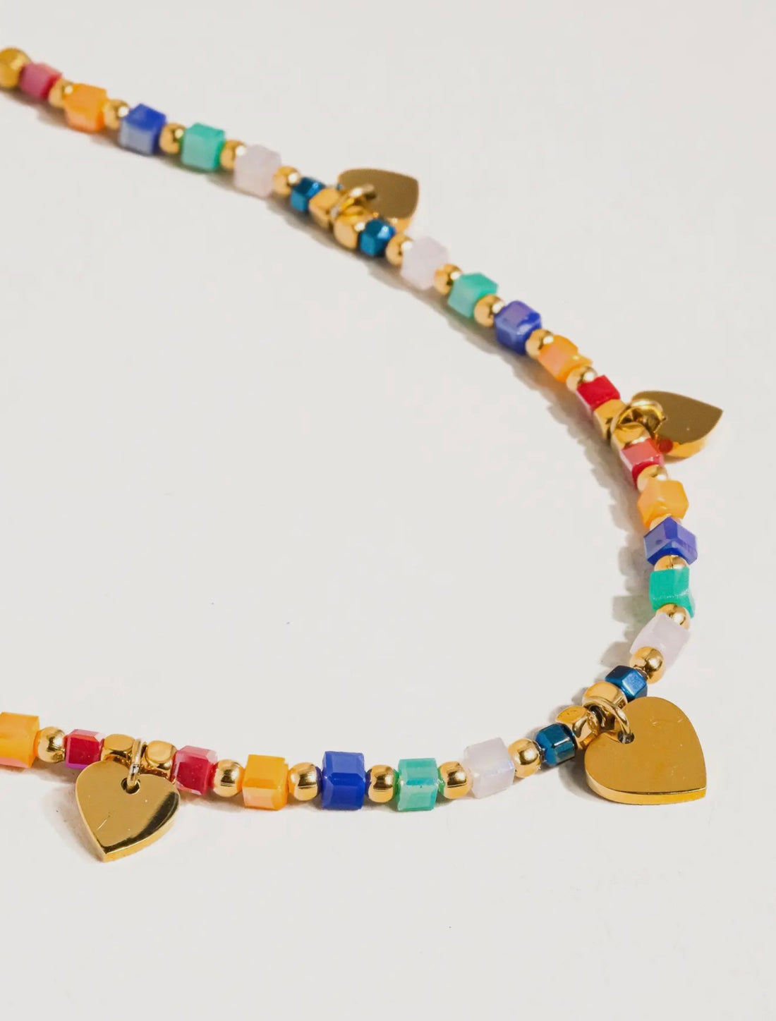 ARCHIE 18K GOLD NON-TARNISH BEADED HEART NECKLACE