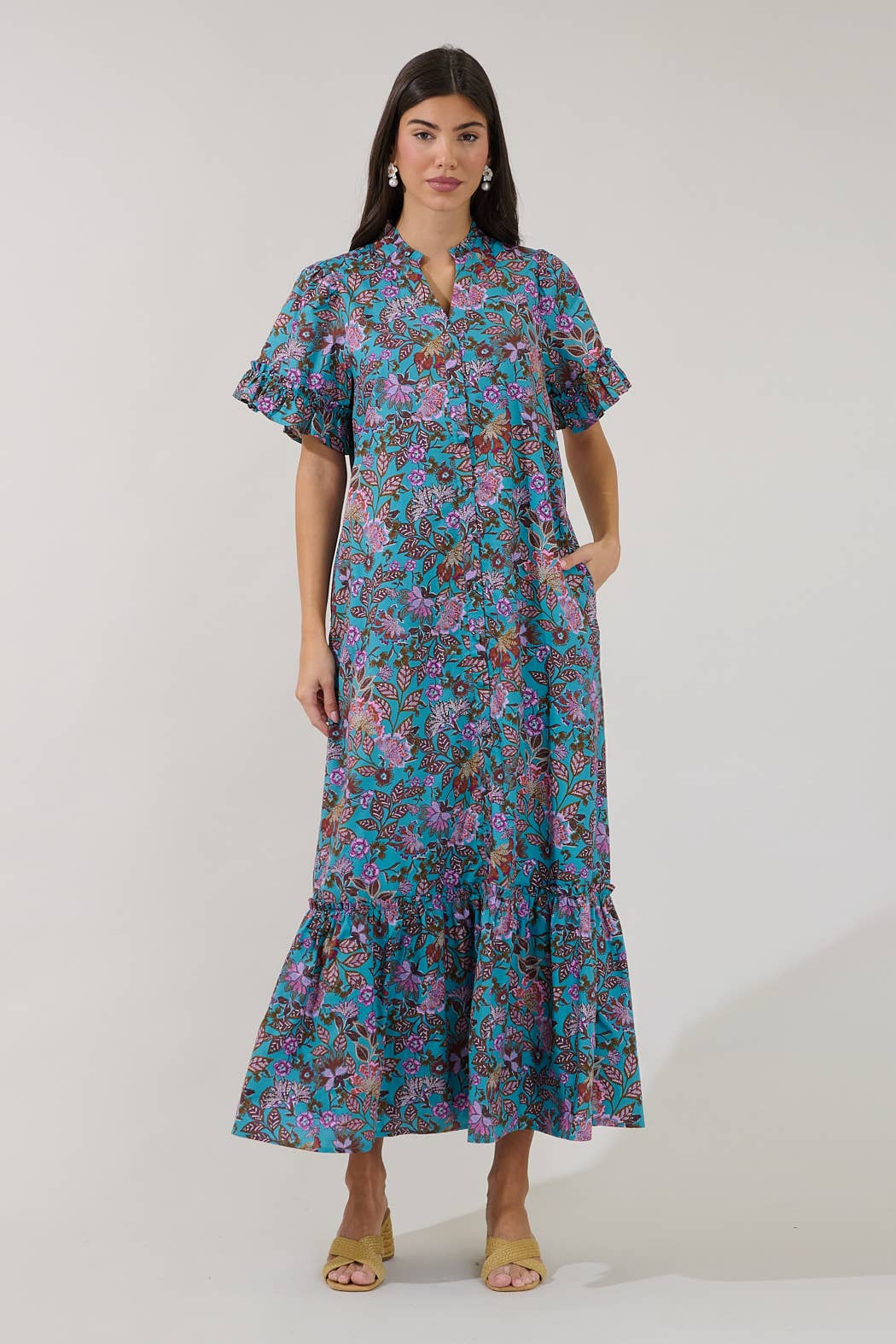 Alna Button Up Midi Dress
