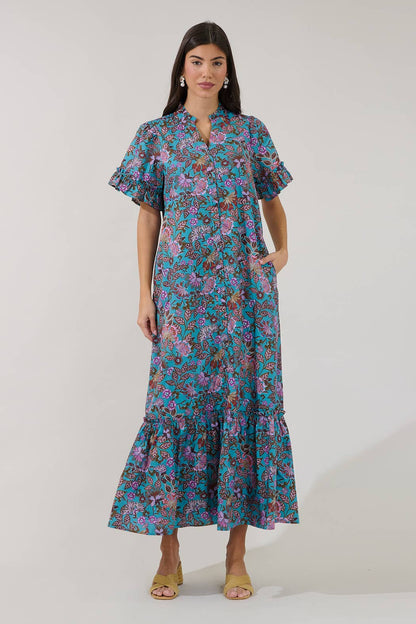 Alna Button Up Midi Dress