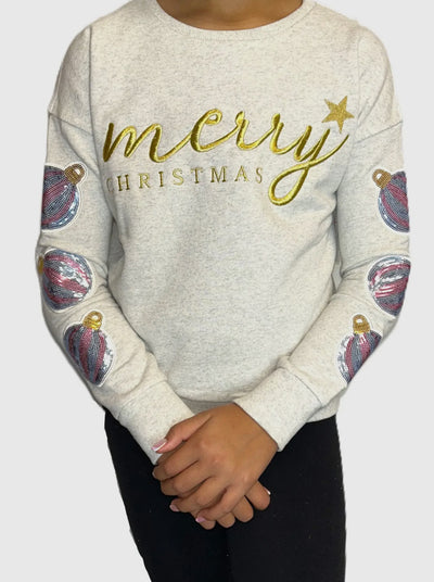 Tween: Merry Christmas Ornament Sweatshirt
