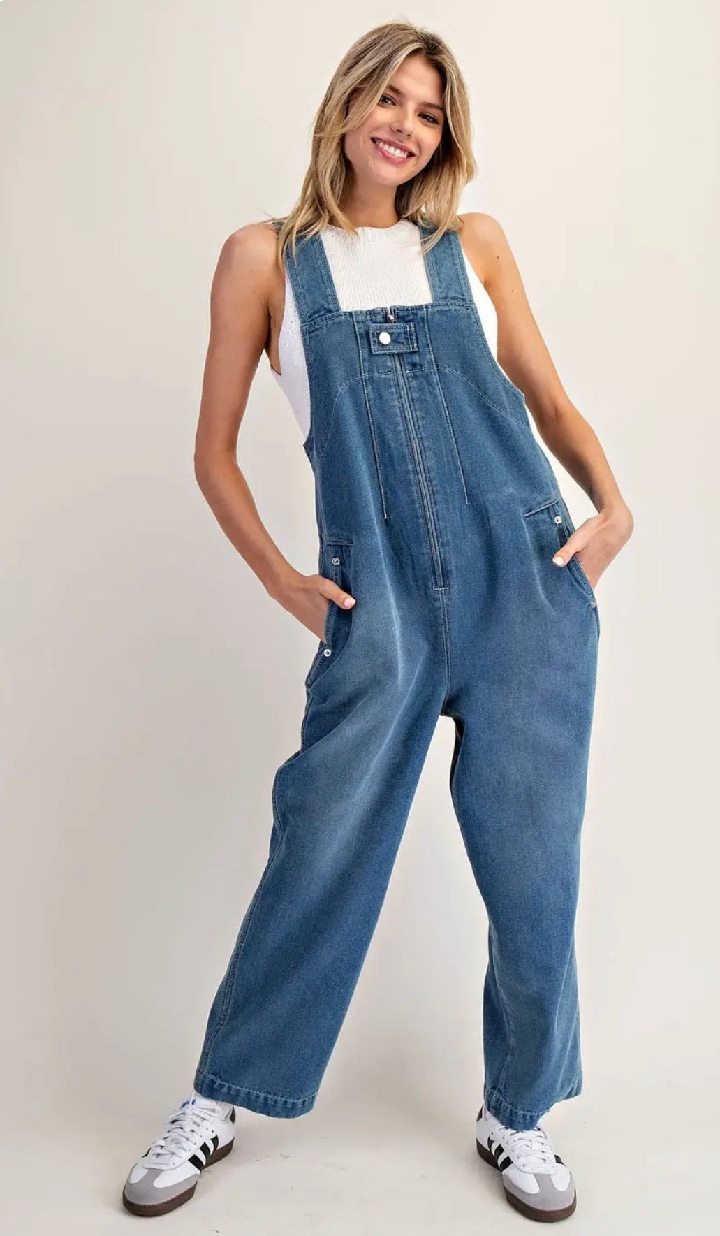 Sleeveless Zip Utility Jumpsuit