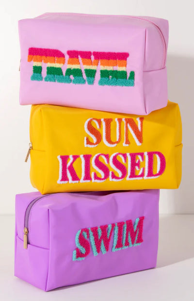 SWIM" ZIP POUCH, LILAC