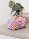 Hold All Cosmetic Bag – Multi Checkered