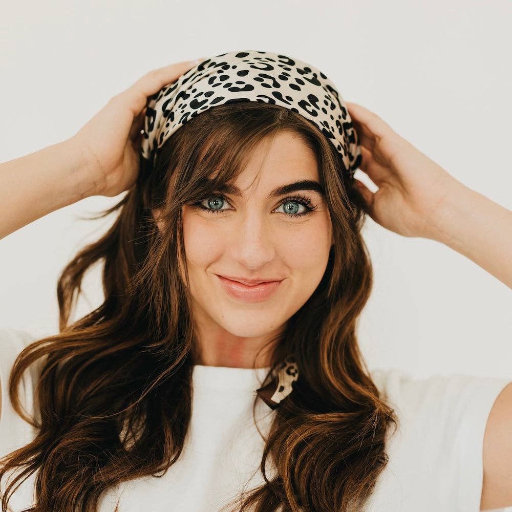 Edna Animal Print Square Scarf