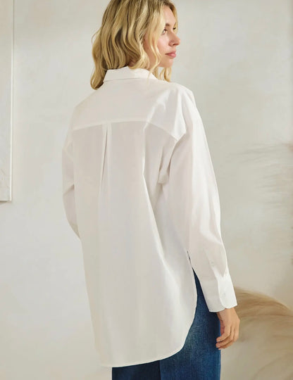 Crisp White Button-down Top