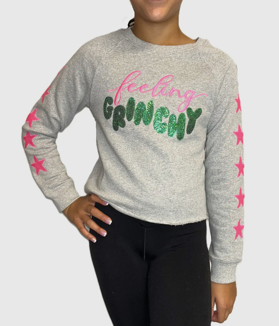 Tween: Extra Grinchy Sequin Sweatshirt