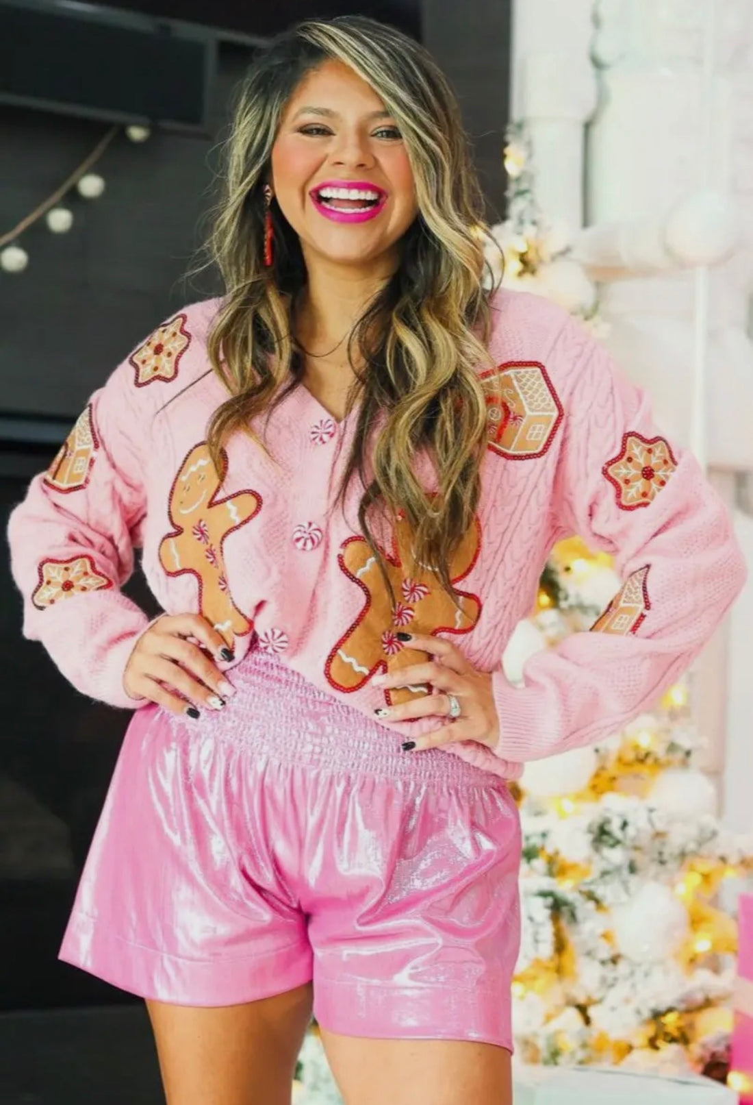Pink Gingerbread Man Cardigan